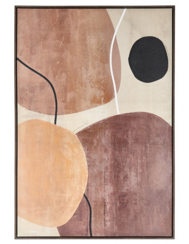 abstrakt billede motiv maleri stof tekstil træ rustikt moderne design ramme