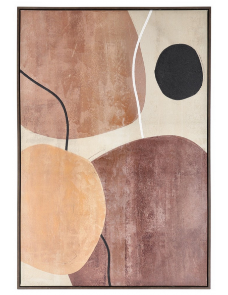 abstrakt billede motiv maleri stof tekstil træ rustikt moderne design ramme