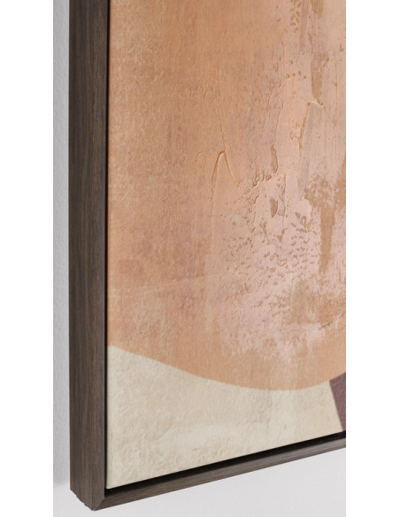 abstrakt billede motiv maleri stof tekstil træ rustikt moderne design ramme