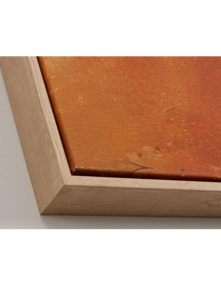 abstrakt billede motiv maleri stof tekstil træ rustikt moderne design ramme