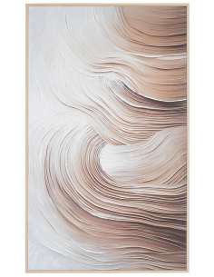 abstrakt billede motiv maleri stof tekstil træ rustikt moderne design ramme