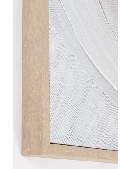 abstrakt billede motiv maleri stof tekstil træ rustikt moderne design ramme