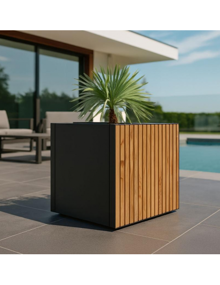 højbed plantekasser havedekoration højbede sort stål