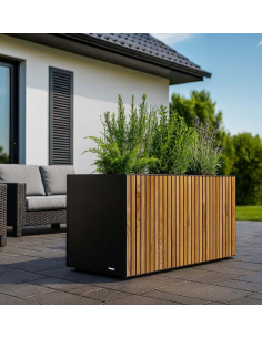 højbed plantekasser havedekoration højbede sort stål 2