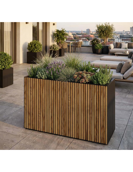 højbed plantekasser havedekoration højbede sort stål