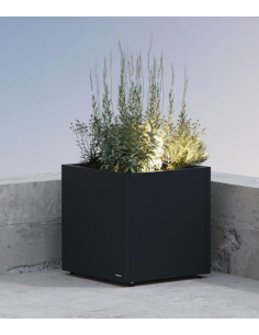 højbed plantekasser havedekoration højbede sort stål LED lys belysning