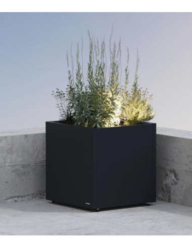 højbed plantekasser havedekoration højbede sort stål LED lys belysning