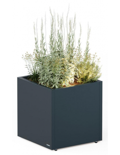 højbed plantekasser havedekoration højbede sort stål LED lys belysning 2