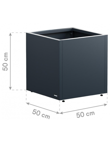 højbed plantekasser havedekoration højbede sort stål LED lys belysning