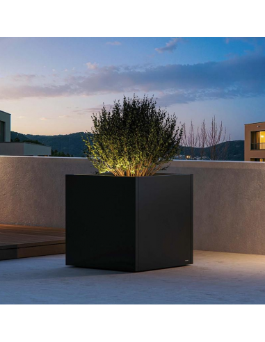 højbed plantekasser havedekoration højbede sort stål LED lys belysning