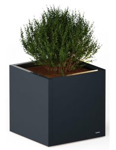 højbed plantekasser havedekoration højbede sort stål LED lys belysning 2