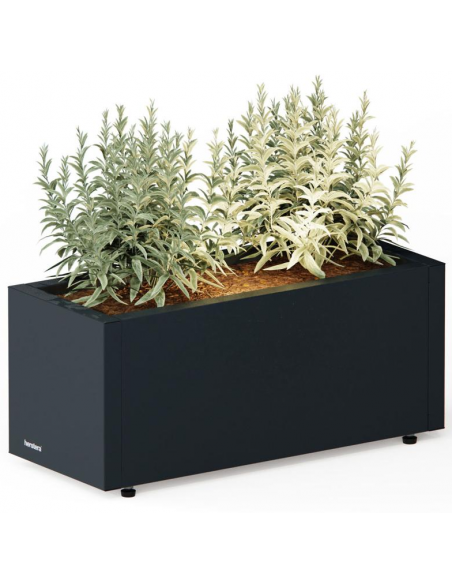 højbed plantekasser havedekoration højbede sort stål LED lys belysning