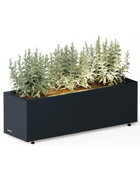 højbed plantekasser havedekoration højbede sort stål LED lys belysning