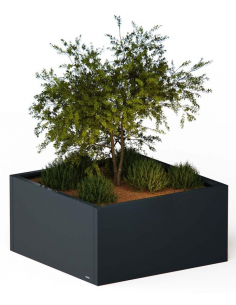 højbed plantekasser havedekoration højbede sort stål LED lys belysning 2