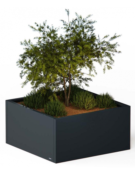 højbed plantekasser havedekoration højbede sort stål LED lys belysning