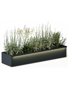 højbed plantekasser havedekoration højbede sort stål LED lys belysning 2