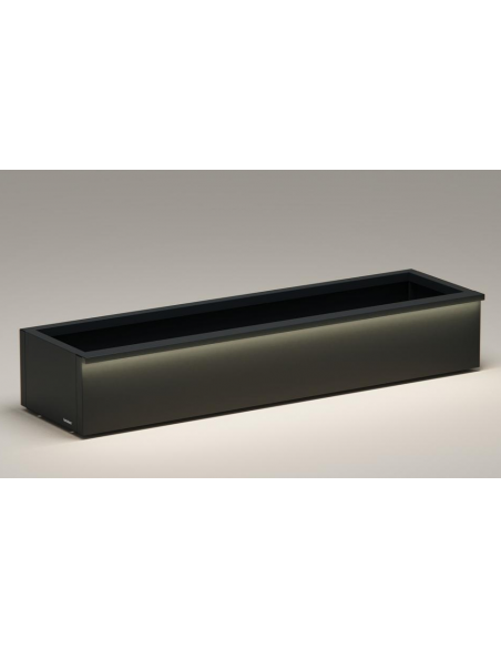 højbed plantekasser havedekoration højbede sort stål LED lys belysning