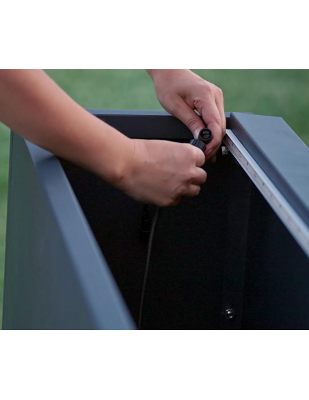 højbed plantekasser havedekoration højbede sort stål LED lys belysning