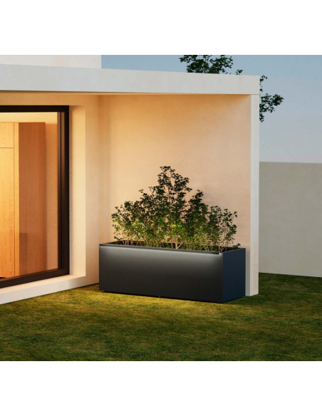 højbed plantekasser havedekoration højbede sort stål LED lys belysning