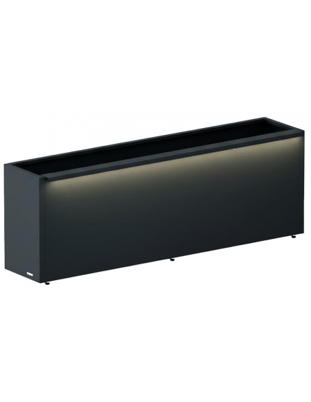 højbed plantekasser havedekoration højbede sort stål LED lys belysning