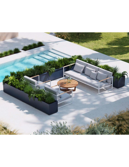 højbed plantekasser havedekoration højbede sort stål LED lys belysning