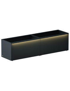 højbed plantekasser havedekoration højbede sort stål LED lys belysning 2