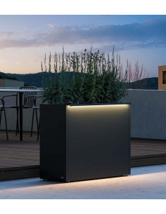 højbed plantekasser havedekoration højbede sort stål LED lys belysning