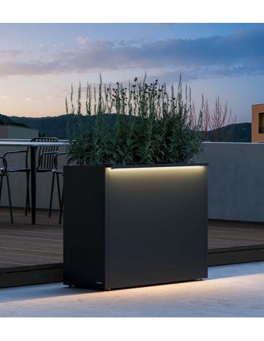 højbed plantekasser havedekoration højbede sort stål LED lys belysning
