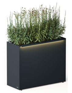 højbed plantekasser havedekoration højbede sort stål LED lys belysning 2