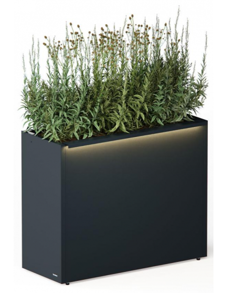 højbed plantekasser havedekoration højbede sort stål LED lys belysning