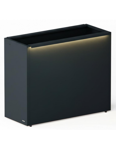 højbed plantekasser havedekoration højbede sort stål LED lys belysning