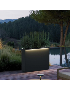 højbed plantekasser havedekoration højbede sort stål LED lys belysning