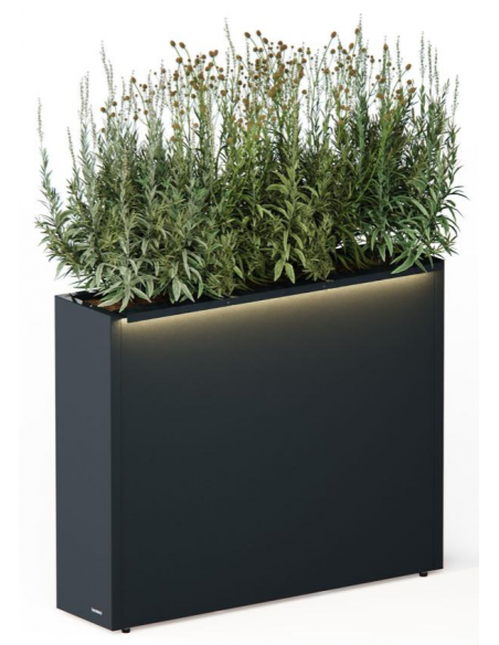 højbed plantekasser havedekoration højbede sort stål LED lys belysning
