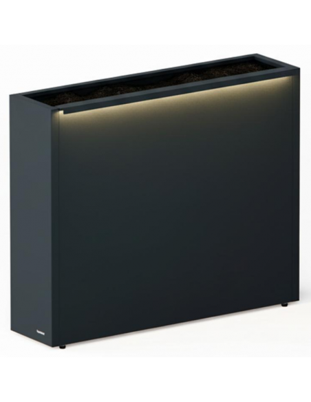 højbed plantekasser havedekoration højbede sort stål LED lys belysning