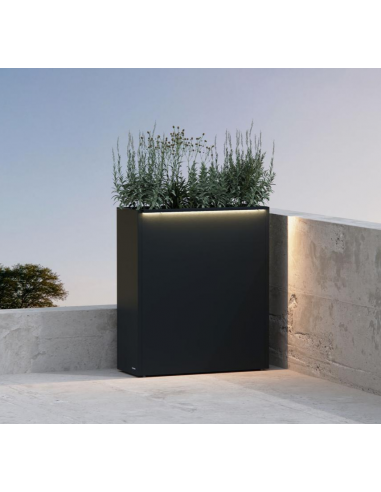 højbed plantekasser havedekoration højbede sort stål LED lys belysning