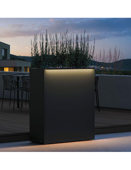 højbed plantekasser havedekoration højbede sort stål LED lys belysning