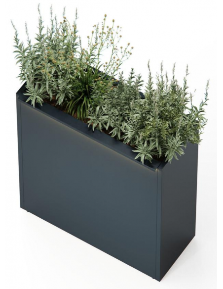 højbed plantekasser havedekoration højbede sort stål LED lys belysning