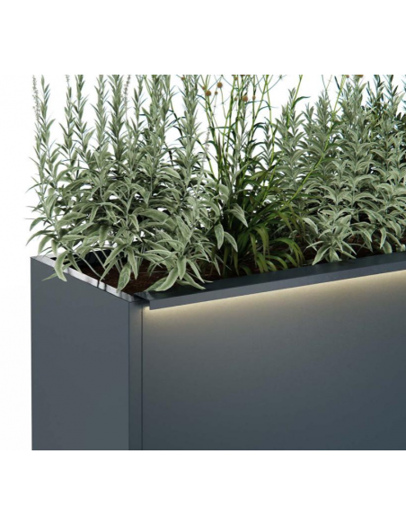 højbed plantekasser havedekoration højbede sort stål LED lys belysning