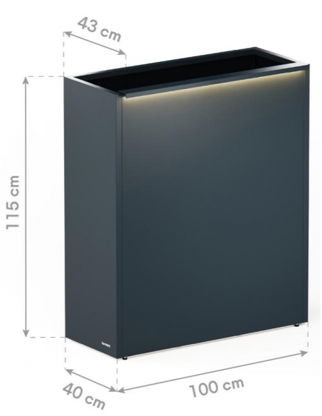 højbed plantekasser havedekoration højbede sort stål LED lys belysning