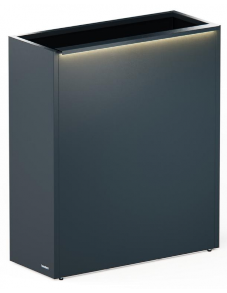 højbed plantekasser havedekoration højbede sort stål LED lys belysning