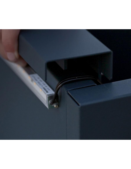 højbed plantekasser havedekoration højbede sort stål LED lys belysning