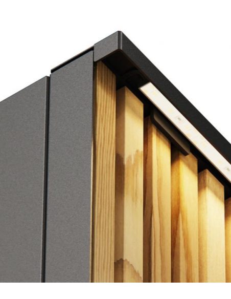 højbed plantekasser havedekoration højbede sort stål LED lys belysning