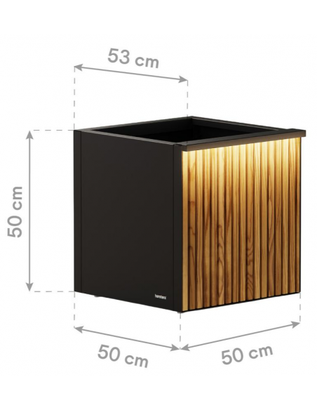 højbed plantekasser havedekoration højbede sort stål LED lys belysning