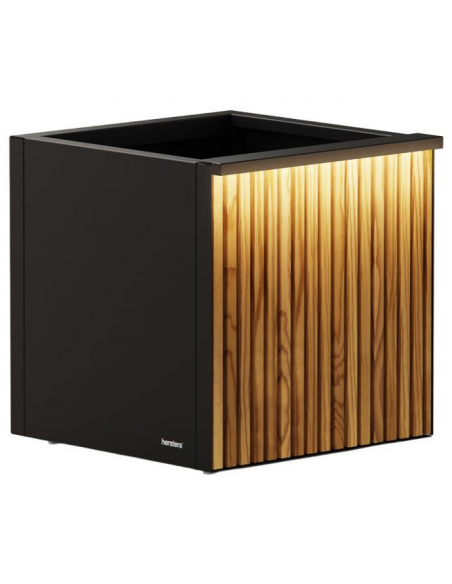 højbed plantekasser havedekoration højbede sort stål LED lys belysning