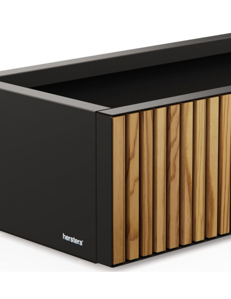 højbed plantekasser havedekoration højbede sort stål LED lys belysning