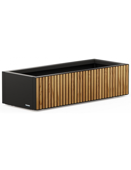 højbed plantekasser havedekoration højbede sort stål LED lys belysning