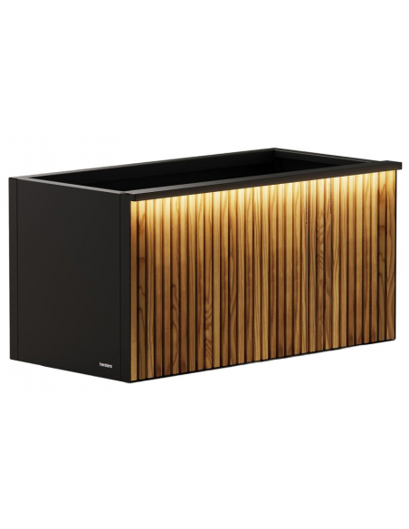 højbed plantekasser havedekoration højbede sort stål LED lys belysning