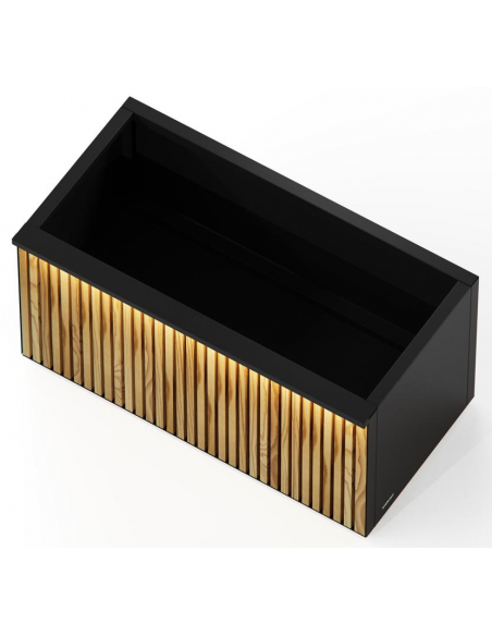 højbed plantekasser havedekoration højbede sort stål LED lys belysning