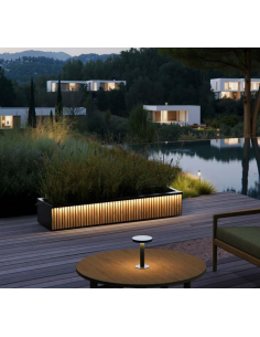 højbed plantekasser havedekoration højbede sort stål LED lys belysning