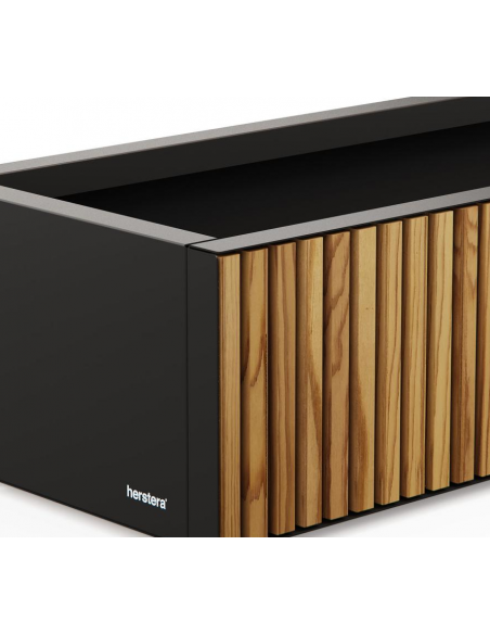 højbed plantekasser havedekoration højbede sort stål LED lys belysning